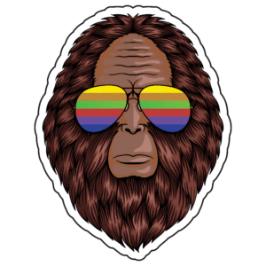 Rainbow Sunglasses Bigfoot Sticker