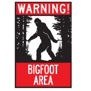Warning: Bigfoot Area Sticker