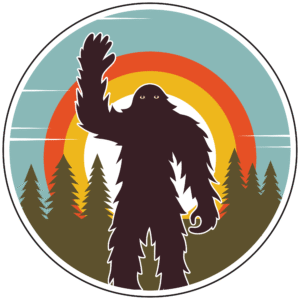 Waving Bigfoot Sticker
